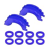 KHGUZ 2PCS Car D-Ring Shackle Isolators Kit, Vehicle Shackles Bumper Protector with 8 Washers, Anti-Rust Auto Rattling Isolation Set for 3/4 Inch Shackle, Universal for SUV, Truck, RV (Blue)