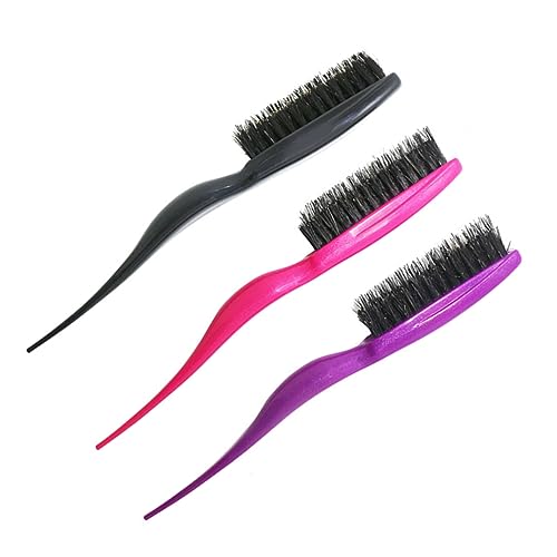 HONITANO 4pièces Brosse à Poils De Sanglier Pour Cheveux Crêpés Manche Ergonomique Lot De Compact Et Facile à Transporter