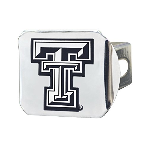 FANMATS 15100 Texas Tech Red Raiders Chrome Metal Hitch Cover with Chrome Metal 3D Emblem