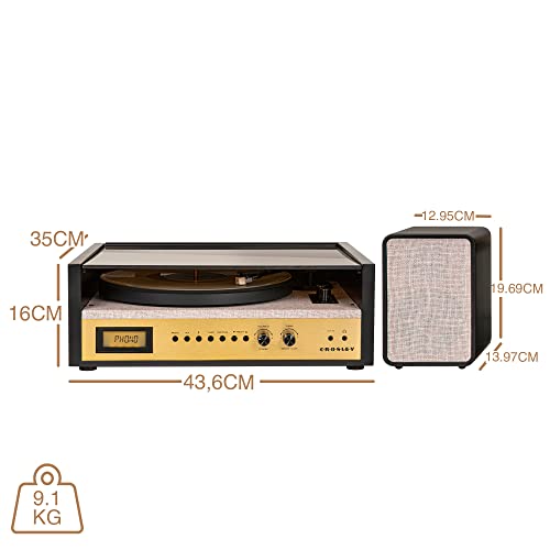 Crosley Coda Tourne-Disque avec 2 Haut-parleurs, Bluetooth in & AUX, Radio FM – 2 Vitesses Retro – pour Vinyle 7″, 10″ et 12″ – Noir Gris - Les Beatles, Paul McCartney, John Lennon, RIngo Starr, George Harrison Crosley Coda Tourne-Disque avec 2 Haut-parleurs, Bluetooth in & AUX, Radio FM – 2 Vitesses Retro – pour Vinyle 7", 10" et 12" – Noir Gris – Image 6