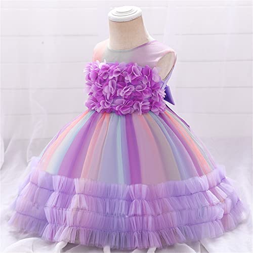 Tutu Dress for Girls Sequin Tulle Princess Prom Dresses for Kids Little Girl Fancy Sparkly Birthday Party Outfit (Purple, 3-4 Years)4