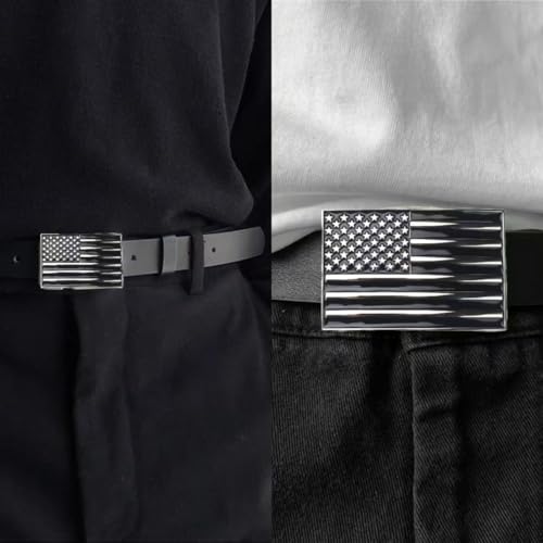 American Flag Square Belt Buckle, Waist Band, Jeans Decorative Leather Belt 6