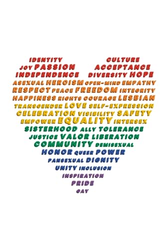 White Heart Filled Empowering LGBTQ+ Notebook with Flip book Animation | Lesbian Gay Bi Trans Non-binary And Queer Flag | Pride Edition Rainbow Lined ... Quotes and Positive Affirmations | Std Int