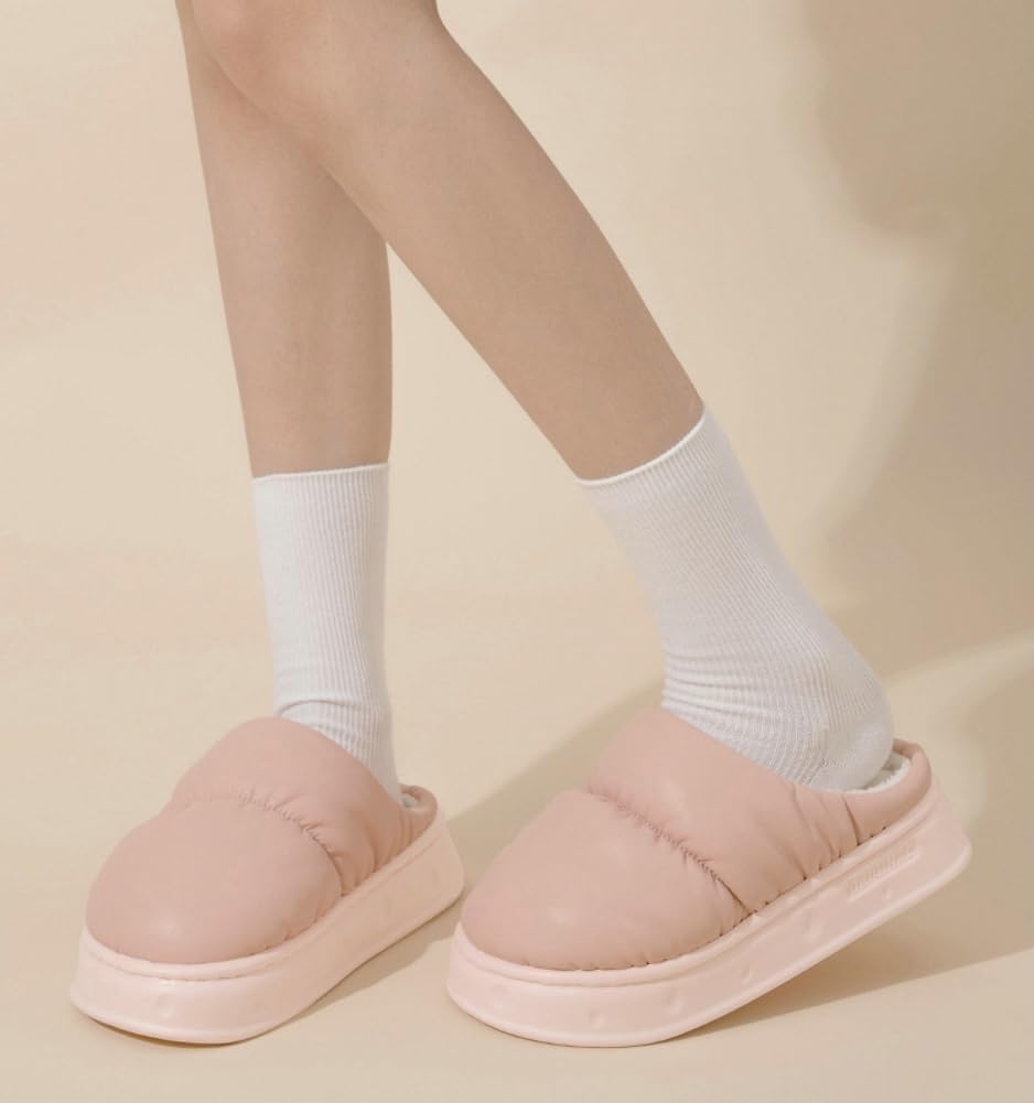 Rungion Furry House Slippers for Women Men Warm Soft Indoor Slippers Waterproof Puffer Slides Winter Outdoor - Image 7