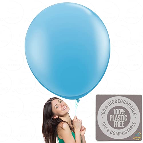 Afterloon Biodegradable Pear Shaped Giant Balloons Sky Blue 36 Inch 3 Pack, Large Thickened Extra Strong Latex Jumbo Big Helium Float, For Baby Shower Gender Reveal Wedding Birthday Party Decorations #TOP9