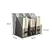 File Rack Desktop File Magazine Folder Holder 3 Vertical Compartments for Office Home School Letter Trays(Black)