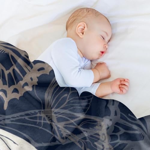 Couverture polaire en microfibre haut de gamme motif papillon nuit - 7