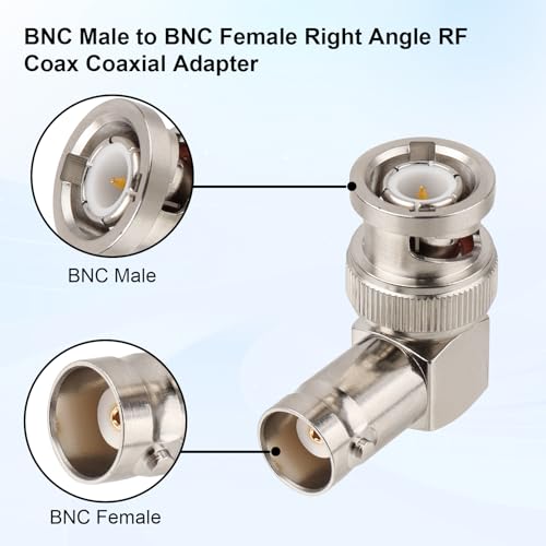 Adaptador BNC ángulo recto macho a hembra 2 unidades miniatura 2