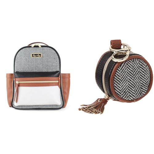 Image of Itzy Ritzy Mini Diaper Bag + Pacifier Case with Clip, Coffee & Cream