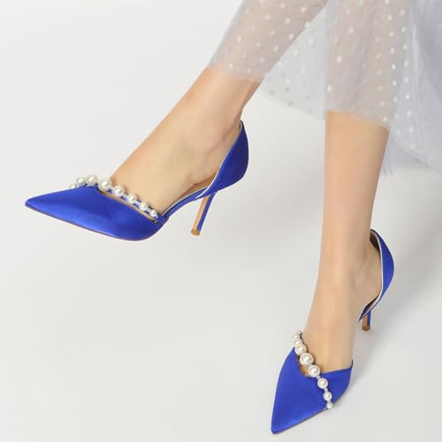 Women's Pumps High Heels Pearls Closed Toe Stiletto Heel Evening Party Slip-on Wedding Comfortable Dress Shoes2