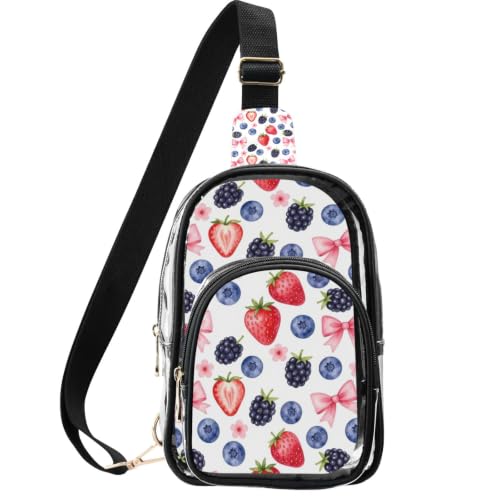 Bolsa transparente para seguridad en estadios y viajes de diseño frutal