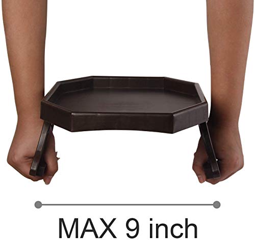 Greenants Tv Tray Sofa Arm Clip On Snack Table Sofa Armrest Clip Table Tray Plastic Chair Armrest Tray Organizer (Brown) #TOP4