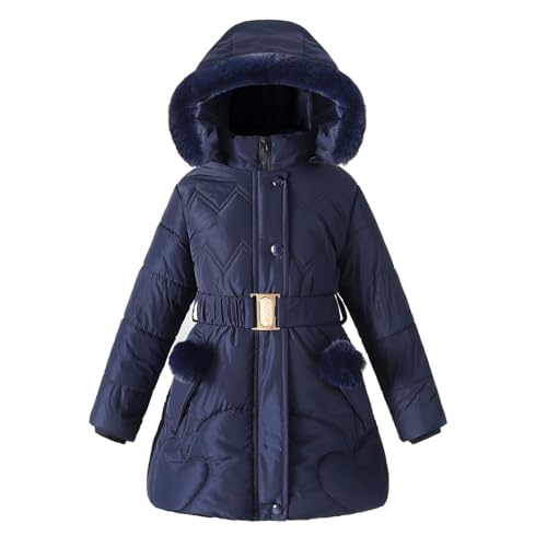 Girl Winter Dress Coats Hooded Fleece Jacket Warm Outwear
