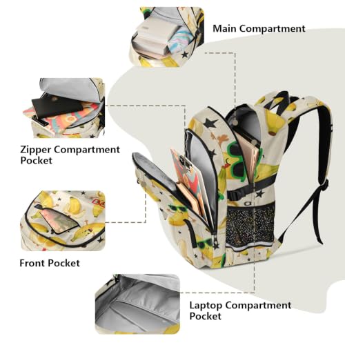 Mochila de viaje con plátanos de 17.5'' para ordenador y uso escolar de jóvenes 5