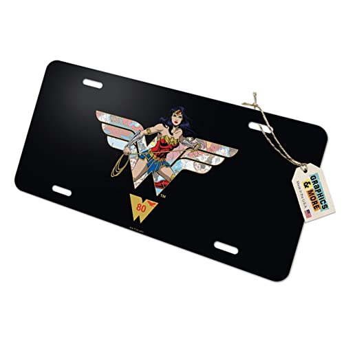 GRAPHICS & MORE Wonder Woman 80th Collage Logo Novelty Metal Vanity Tag License Plate