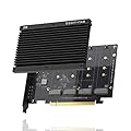 EZDIY-FAB Quad M.2 PCIe 4.0/3.0 X16 Scheda di Espansione con Dissipatore,Supporto di 4 SSD PCIe NVME M.2,RAID-on-CPU (VROC) in Piattaforma Intel e PCIe 4.0 RAID in Piattaforma AMD