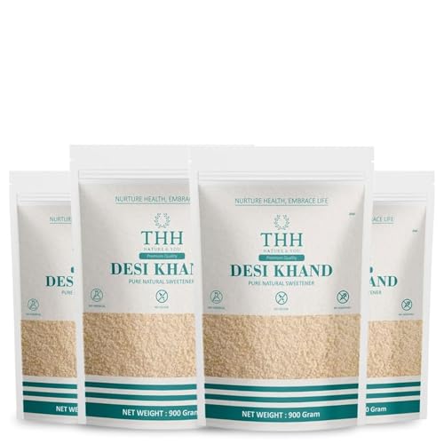 Image of THH Desi Khand khandsari Raw Sugar (Natural & Unprocessed) 900g x 4 (3.6kg)