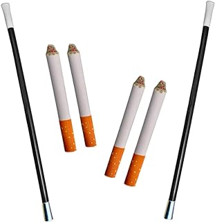 2 Long Cigarette Holders & 4 Fake Puff Cigarettes with Smoke for Halloween Accessories for Women Costumes Like Cruella Deville, Great Gatsby Roaring 1920s Flapper Costume Photo Prop,Halloween