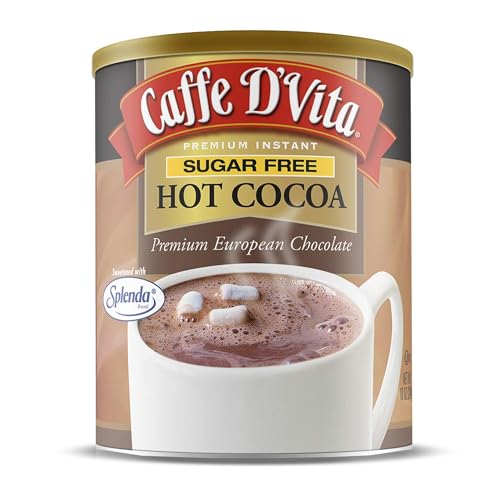 Caffe D'Vita Sugar Free Hot Cocoa Mix - Sugar Free Hot Chocolate Mix, Gluten Free, Low Fat, No...