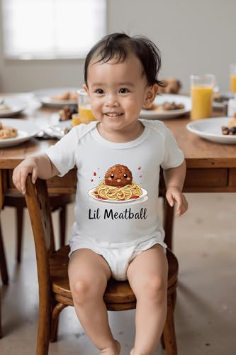 Adorable Little Meatball 1st Birthday Baby Bodysuit - Cute Italian Spaghetti Pizza Chef Romper for First Birthday Celebration (0-6 Months) - Image 4