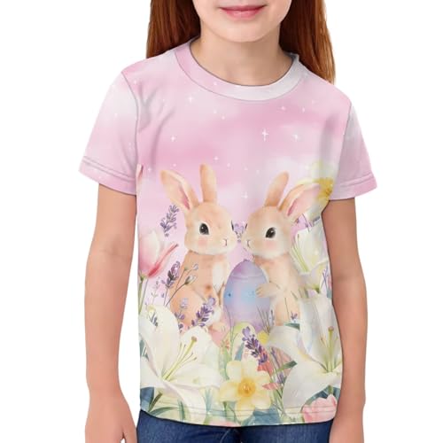 Image of WELLFLYHOM Kids Tshirts Girls Boys Short Sleeve Crewneck Tees Shirts Casual Sport Pullover Tops Size 3-16 Years