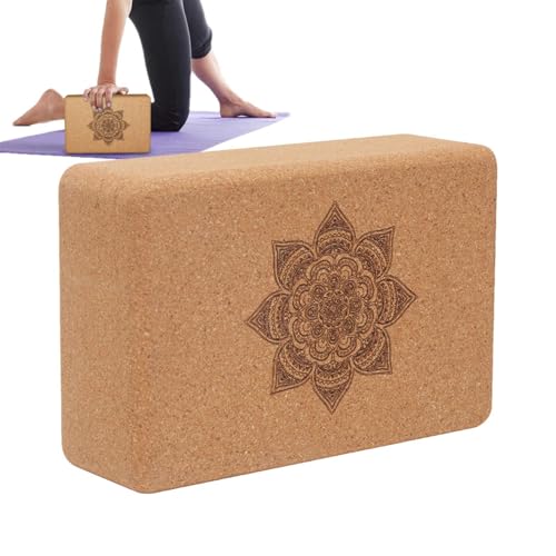Bloque de yoga, accesorio de estiramiento de alta densidad, equipo de entrenamiento profesional, bloque de ejercicio con patrón de flores para estudio en casa, fitness, herramienta de entrenamiento de