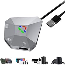 Keyboard and Mouse Adapter Converter for Nintendo Switch, Xbox Series X|S, Xbox One, PS4, PS3 | Plug & Play | Mouse Sensitivity, Aim Speed, Dead Zone Adjustment | Perfect for FPS, TPS, RTS Games
