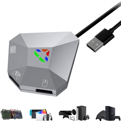 Keyboard and Mouse Adapter Converter for Nintendo Switch, Xbox Series X|S, Xbox One, PS4, PS3 | Plug & Play | Mouse Sensitivity, Aim Speed, Dead Zone Adjustment | Perfect for FPS, TPS, RTS Games
