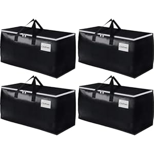 EpicTotes Extra Large Moving Boxes-Moving Bags with Zipper, Carrying Handles and Tag Pocket-Moving Supplies for Space Saving-Totes for Storage – for Moving, Storage, Camping and Travel 93L-4 Pack
