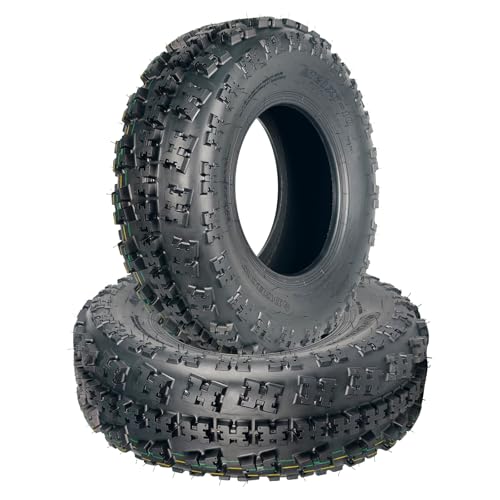 2-Pack 21x7-10 ATV UTV Tires 6-Ply All-Terrain Tubeless Tires for Daily Work Hunting & Recreational Riding on ATV UTV Side by Side Off-Road Adventures Snow and Trail Riding