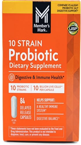Member Mark 10 Strain Probiotic Capsules 84 ct.