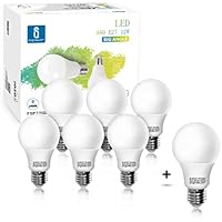Aigostar Bombilla LED E27 12W, Luz blanca fría 6400K, 1020 lúmenes, Lámpara A60, Ángulo 280º, Ahorro de energía, No regulable - Caja de 7 unidades
