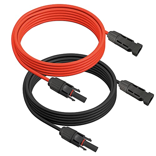 ARLI Solarkabel 2 x 10m | Verlängerungskabel 4 mm | Solarstecker und Solarbuchse | Rot/Schwarz | 10 m Verlängerung Solar Kabel mit Stecker und Verbinder für Photovoltaik Anlagen IP68 UV-beständig