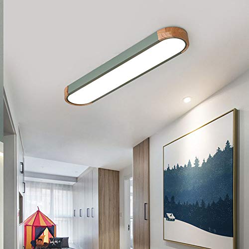 Lámpara de techo LED de madera nórdica pequeña CFWSHJ verde regulable 4