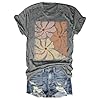 Women Summer Casual Printed Short Sleeve Crew Neck T-Shirt, gray, S #2
