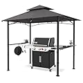 MASTERCANOPY 8 x 5 Grill Gazebo Outdoor BBQ Gazebo Canopy with 2 LED Lights (Gray)