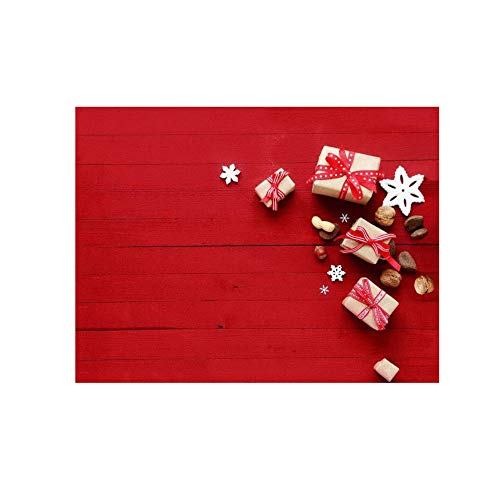 Casa Colori 4er Set Platzdeckchen Platzsets mit Motiv Weihnachten 3D Druck Tischset 33x48 cm, waschbar bei 30 Grad in tollen leuchtenden Farben Cover