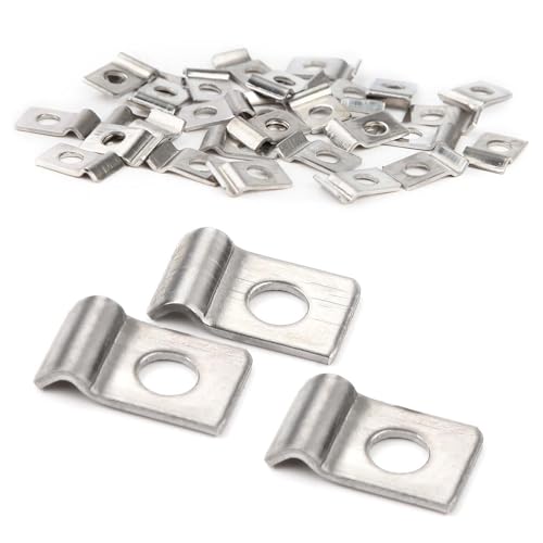 XoeLLe Lot de 50 colliers de fixation en métal haute performance - Colliers de serrage pour tuyaux - Trou unique en U - Colliers de serrage pour câbles de 2 à 3 mm de diamètre