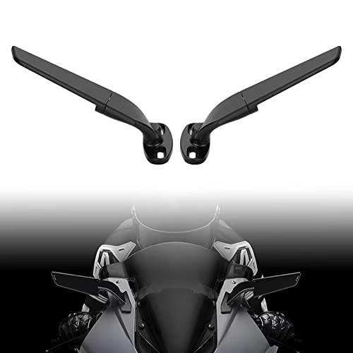 Mibee Par de Espelhos Retrovisores Universal Wind Wing Modificação de Motocicleta Espelho Retrovisor