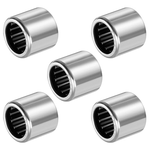 METALLIXITY SCE810 Needle Roller Bearings 1/2" ID x 11/16" OD x 5/8" Height 5 Packs, Chromium Steel Open End Thrust Bearing - for Industrial Machinery and Equipment