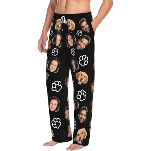 Custom Pajamas For Men Boyfriend Personalized Pajamas Pants Funny Customized Pj Pants With Face Pajama For Men Women Dog Pet3