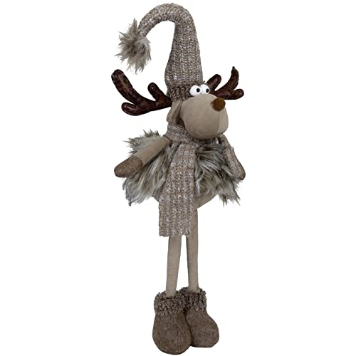 Christmas Paradise Großer Weihnachts-Elch 36cm ausziehbar (56cm) Teleskopbeine Rentier braun
