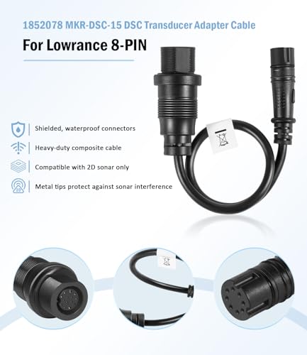 Image of 1852078 Replace for MKR-DSC-15 DSC Transducer Adapter Cable 8-PIN, for Lowrance Fish Finders, for Minn Kota Motor Built-in Dual Spectrum Chirp transducer, for 2D Sonar only