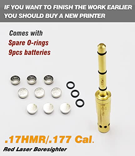 Boolit Eye 17Hmr/.177 Cal Special Laser Boresighter End Barrel Laser Bore Sight Accurately And Easy To Fit Revolvers Pistols Rifle And Air Guns(17Hmr/.177Cal) #TOP3