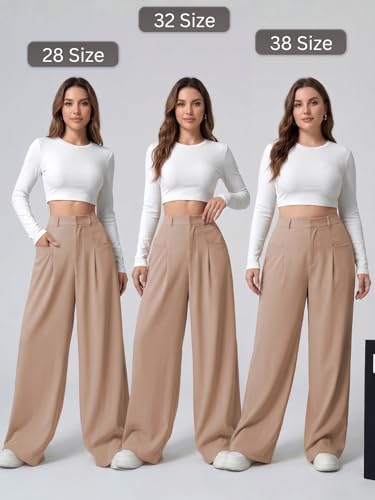 Image of GRECIILOOKS Trousers for Woman | Womens High Rise High Waist Flared Korean Style | Formal Pant for Women Office Wear| Track Pants for Womans Elegant for College & Events (Available in Plus Size)