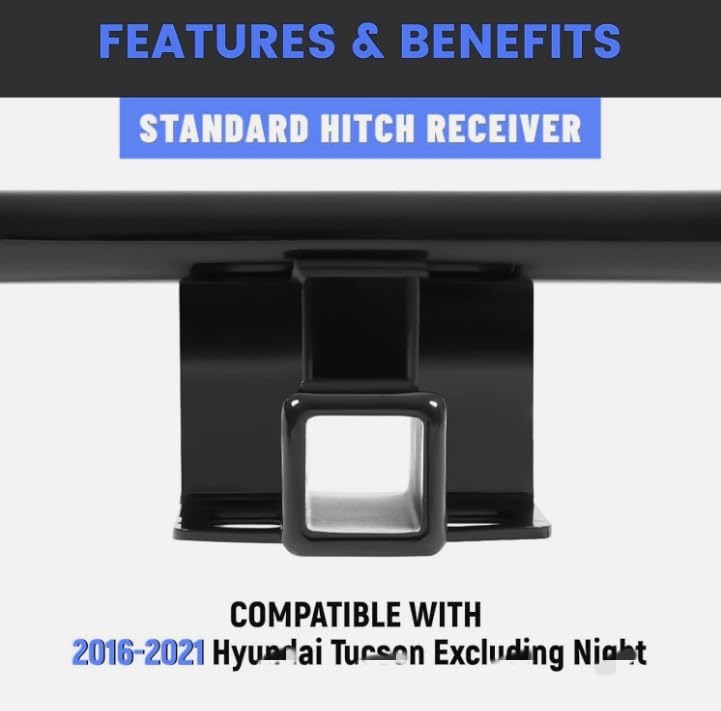 Fits Trailer Hitch Class 3 Receiver 2" Excluding Night，Replacement for Hyundai Tucson 2016-2021 OEM