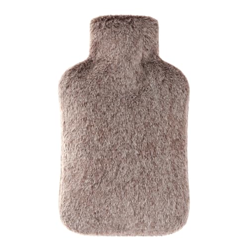 DICEVER Hot Water Bottle with Luxury Cosy Faux Fur Cover, 2L Leakproof Hot Water Bag for Neck...