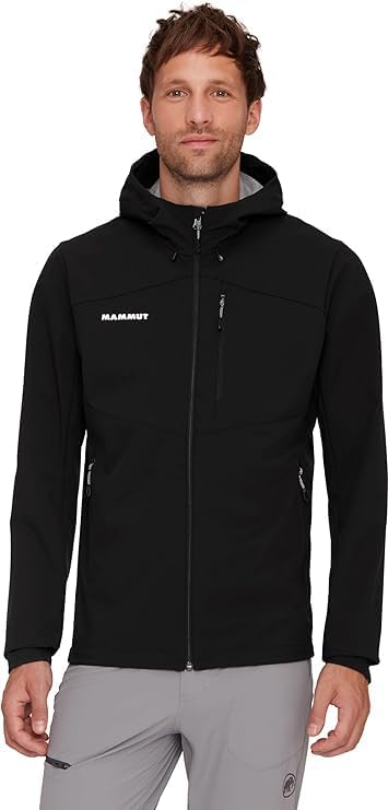 Mammut Mens Outdoor Softshell Hooded Jacket, Windproof and Water Resistant for Hiking and Traveling - Image 2