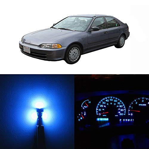 WLJH Ice Blue Instrument Panel Gauge Cluster Dash Light Full Kit Led Lights for Cars Honda Civic EG 1992-1995, Pack of 20