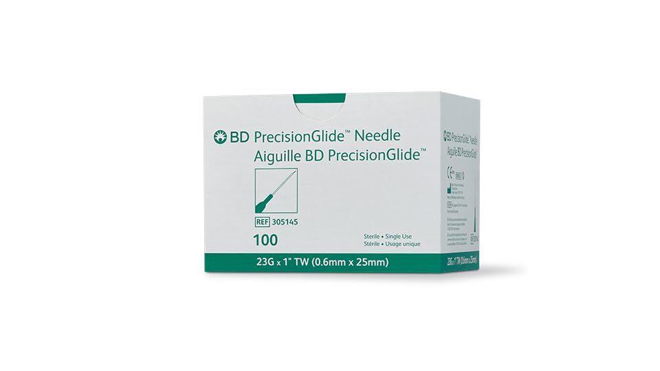BD PrecisionGlide Needle, 23 G x 1 in. #305145 (100 Count)